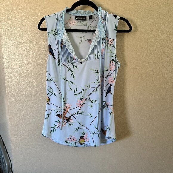 7th Avenue Design Studio New‎ York & Co Sleeveless Floral Blouse   Size Medium - Picture 1 of 7